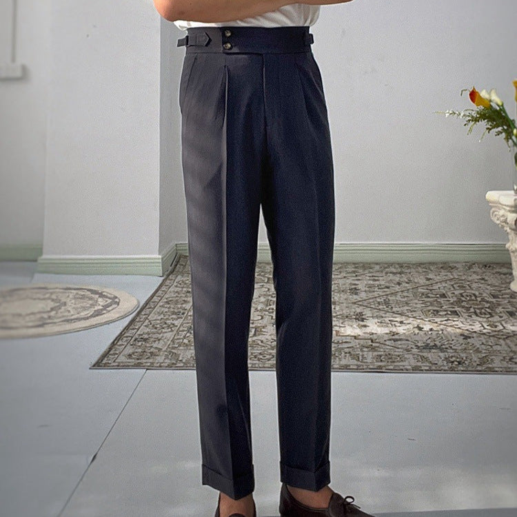 Straight casual cropped suit pants