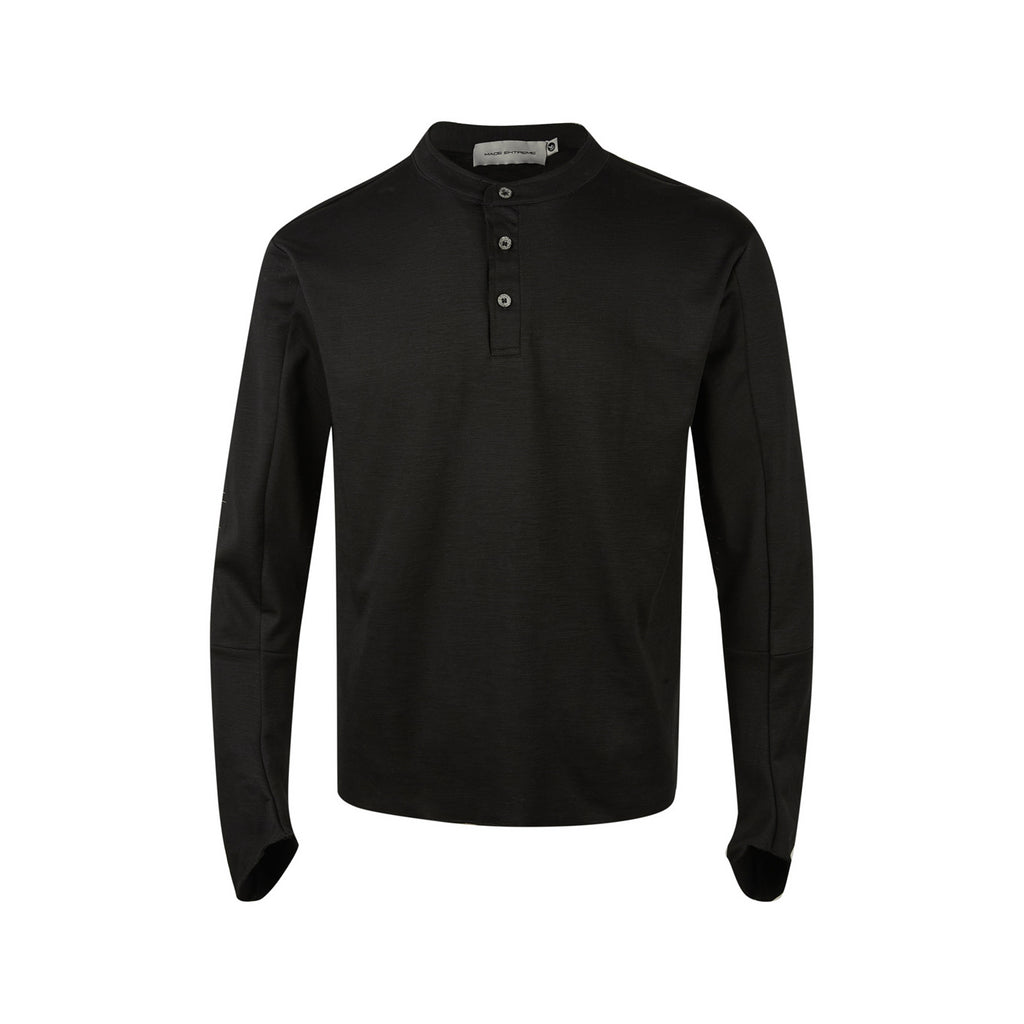 Minimalist Henley Shirt Button Long Sleeve T-Shirt Unisex Loose Fit Base