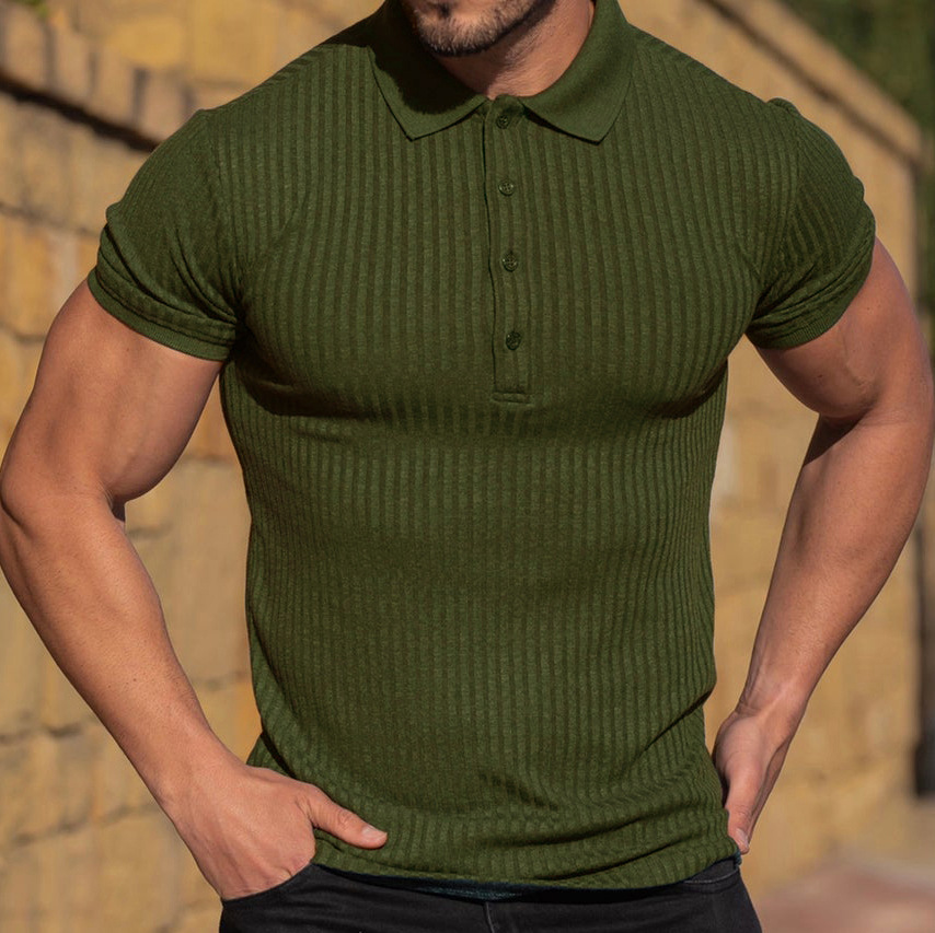 Elastic Fit Vertical Stripe Tee