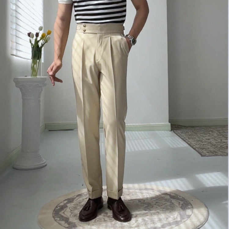 Straight casual cropped suit pants