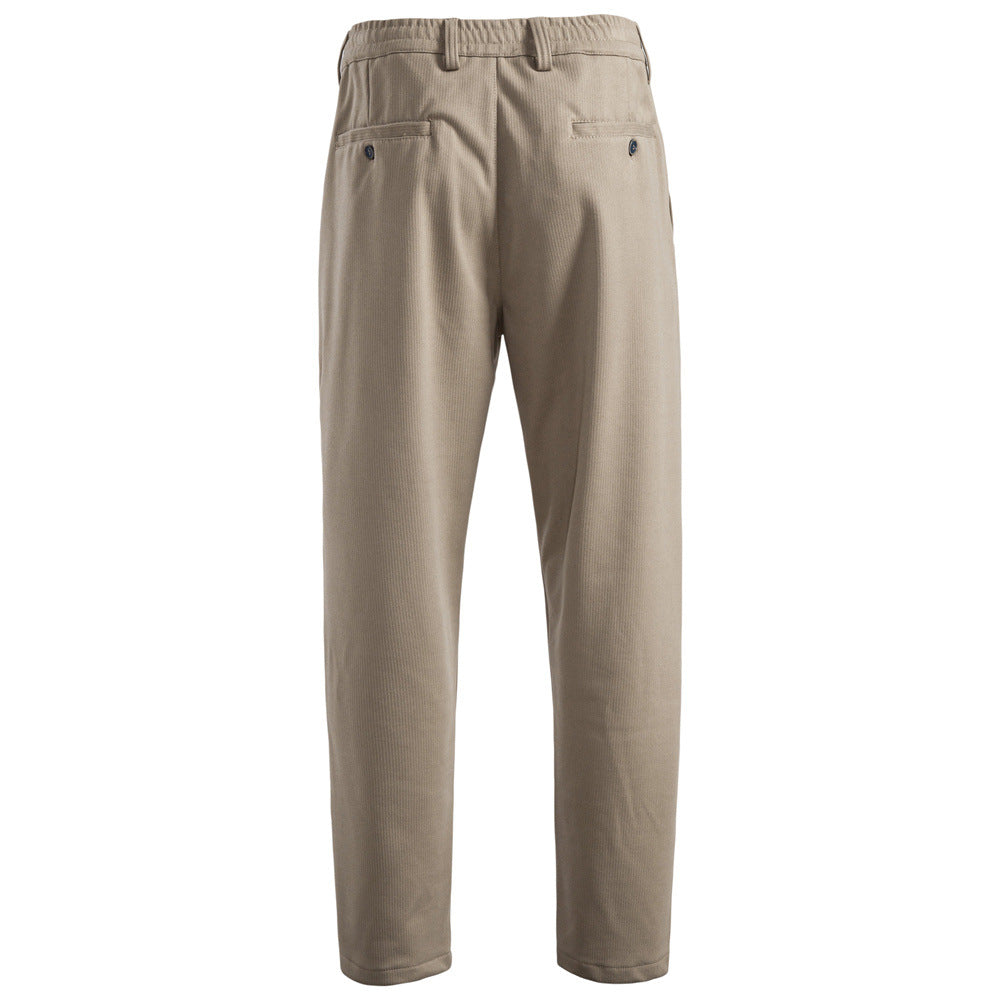 Casual Men's Long Pants Fashion Solid Color Versatile Thick Business Pants Male Bottoms Long Pants