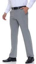 Mens Modern Fit Flex Flat Front Dress Pants Grey Heather 38W x 28L
