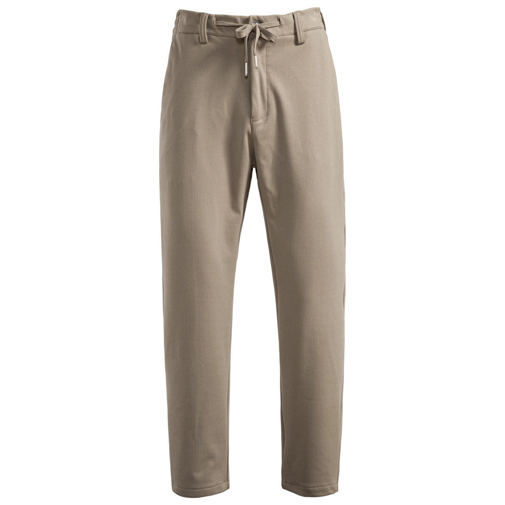 Casual Men's Long Pants Fashion Solid Color Versatile Thick Business Pants Male Bottoms Long Pants