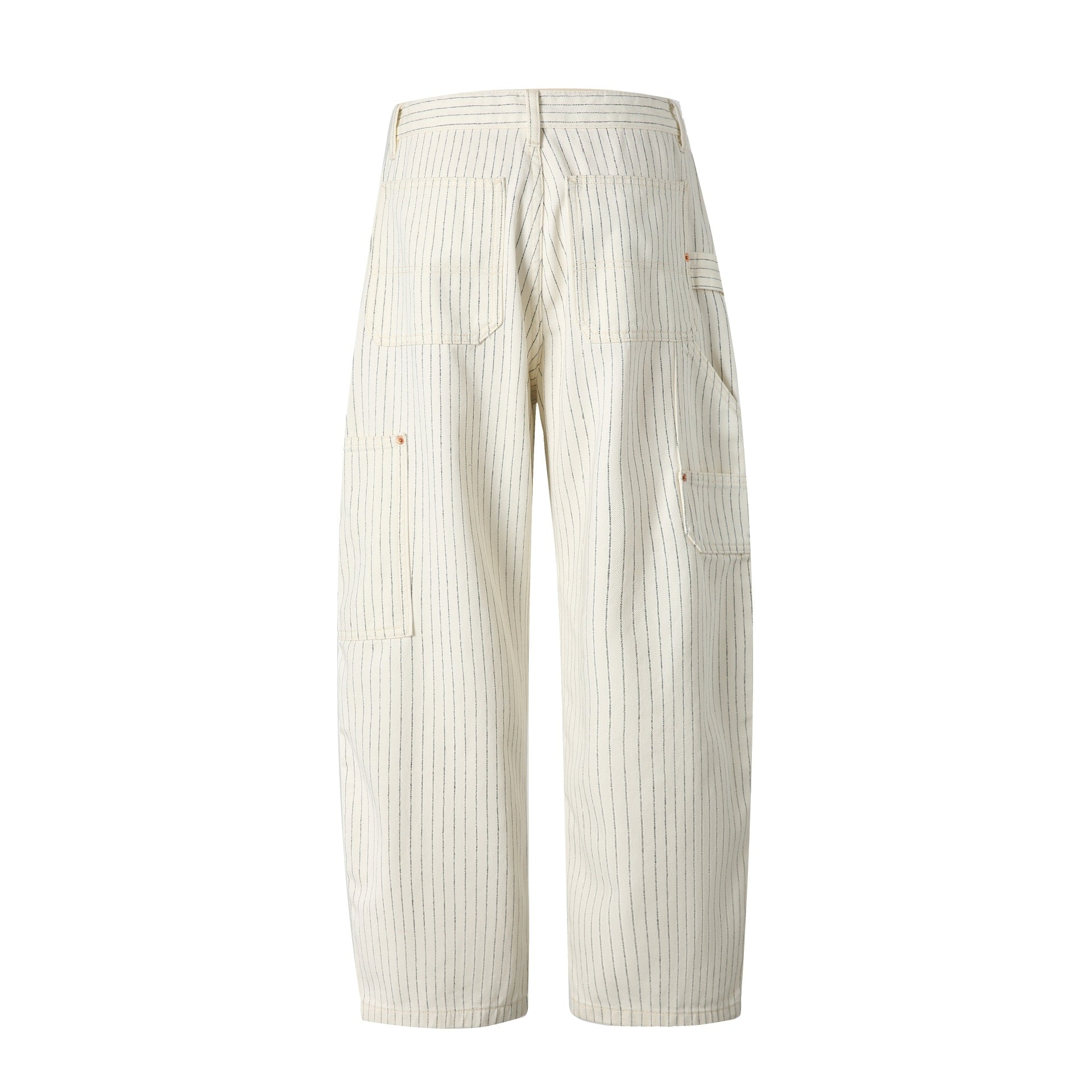 Striped Denim Pants Men Relaxed Fit