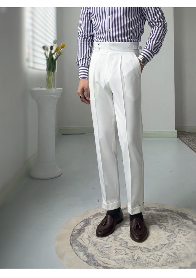 Straight casual cropped suit pants