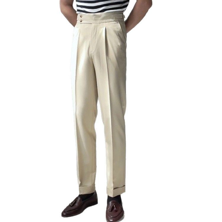 Straight casual cropped suit pants