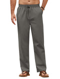 Mens Drawstring Linen Pants Casual Summer Beach Linen Trousers Lightweight Yoga Lounge Pants