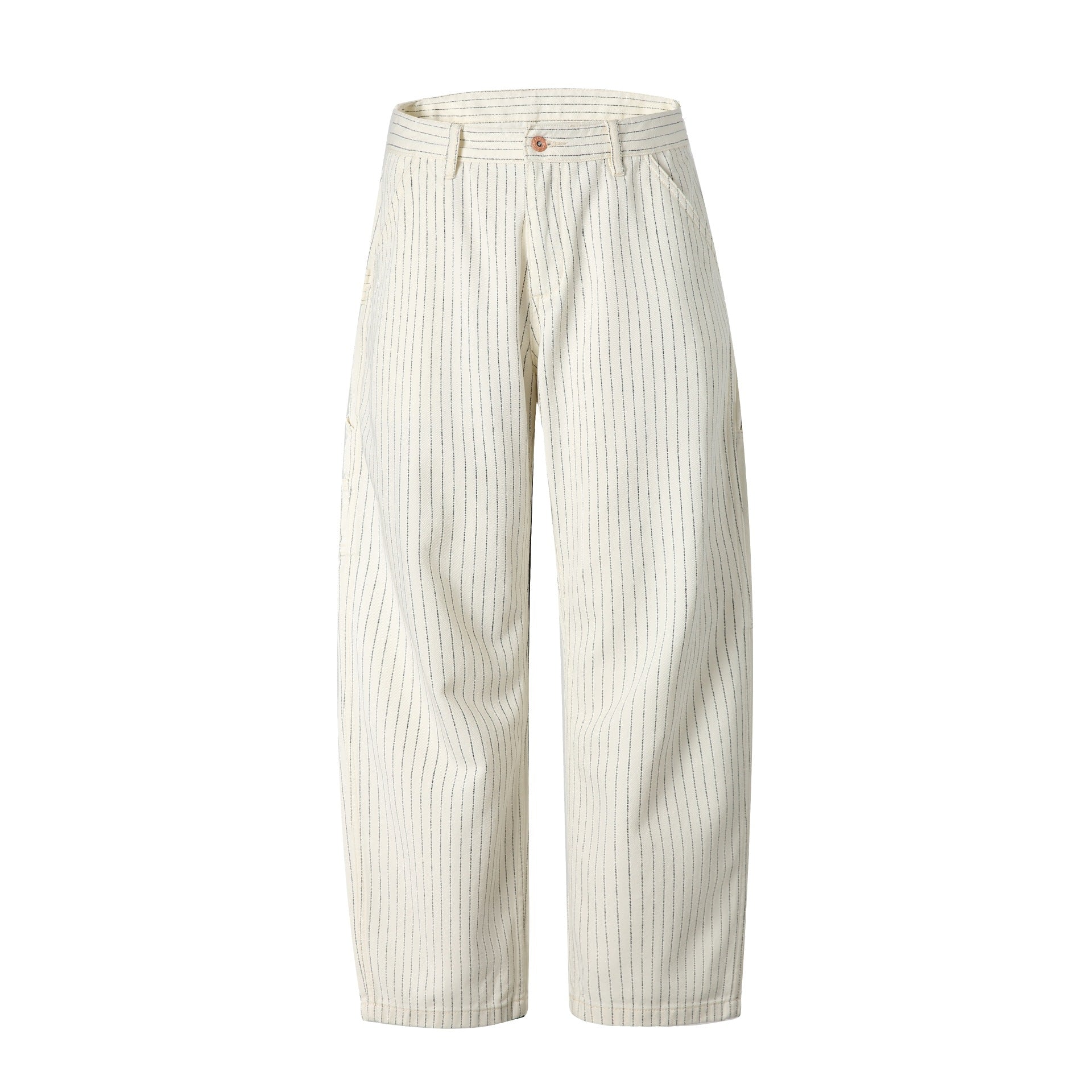 Striped Denim Pants Men Relaxed Fit