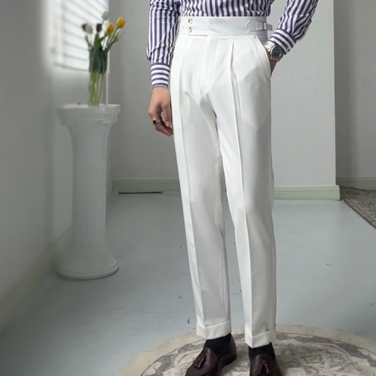 Straight casual cropped suit pants