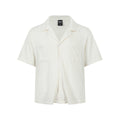 Texture sensation lapel short sleeved shirt for men simple solid color Cuban collar shirt