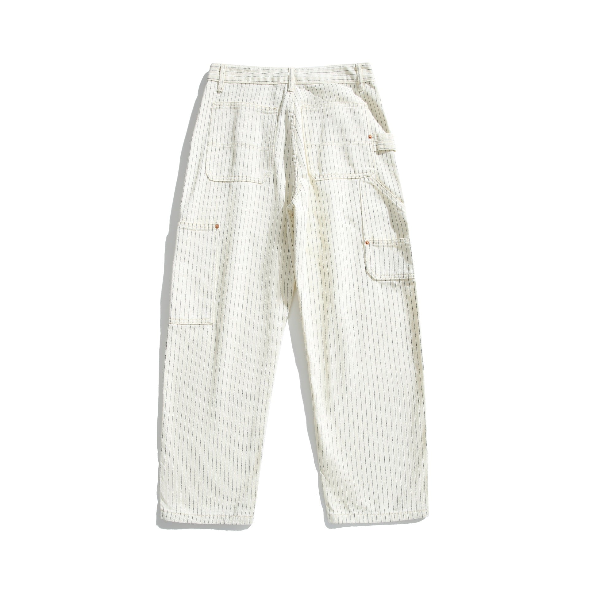 Striped Denim Pants Men Relaxed Fit