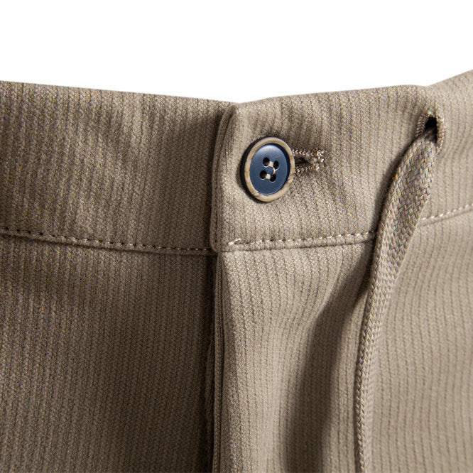Casual Men's Long Pants Fashion Solid Color Versatile Thick Business Pants Male Bottoms Long Pants