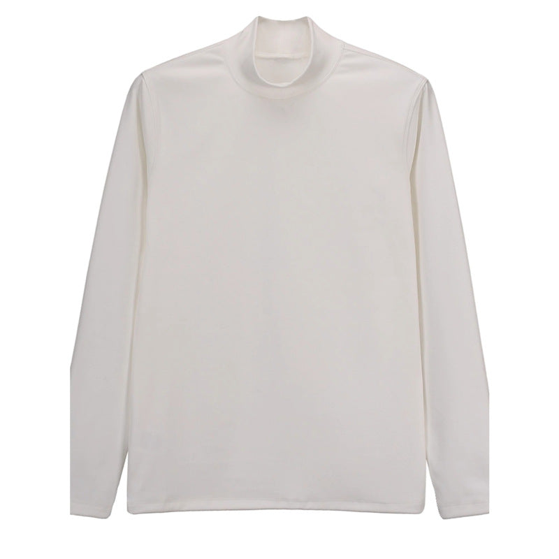 Men's Slim Fit Turtleneck Fleece T-Shirt for Fall/Winter