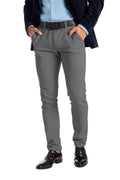 Slim-Fit Chinos Pants Men - Classic Breathable Flat-Front Chino Pants for Men Grey