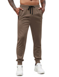 Men Lightweight Joggers Pants Drawstring Elastic Waist Jogger Workout Pants Running Gym Joggers Brown XXL