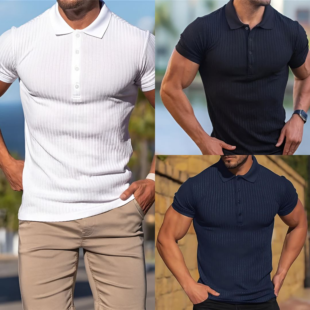 Elastic Fit Vertical Stripe Tee